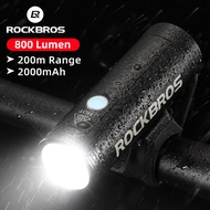 ROCKBROS จักรยานไฟหน้ากันฝนจักรยานชาร์จ USB Light 400LM ไฟหน้าจักรยาน LED 2000MAh ไฟฉายจักรยาน MTB