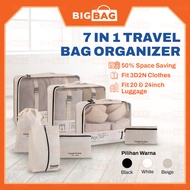 7in1 Set Travel Bag Organizer Travel Pouch Bag Luggage Organizer Bag Toiletries Packing Cubes For Tr