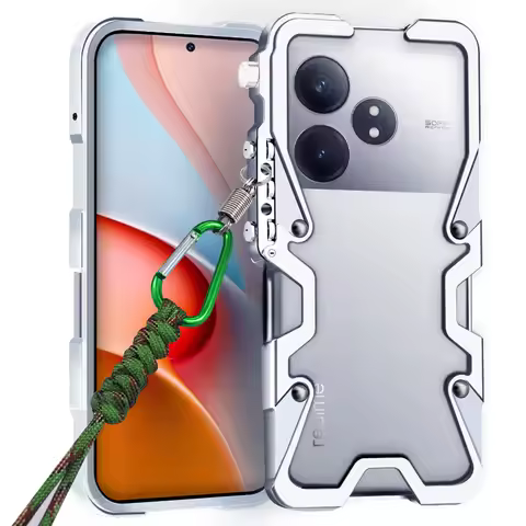 Zimon Luxury Armor Metal Aluminum Phone Bumper For Realme GT 7 7T 6 5 P1 P4 Pro SE Cover Mechanical 