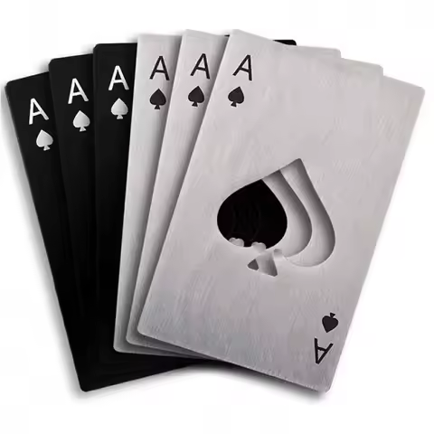 Beer bottle opener, Ace of Spades credit card - style bottle opener, creative playing - card - shape