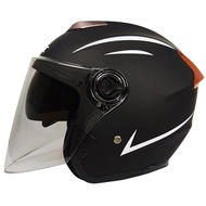 Half Helmet Motorcycle Helmet with Double Lens Motor Helmet Topi Keledar Motosikal Racing Topi Ready Stock