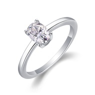 JewelryPalace Oval Shape 1ct Moissanite Solitaire Engagement Rings for Women, Classic 925 Sterling S