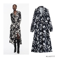 LA3777 - Black White Flower | Maxi Dress