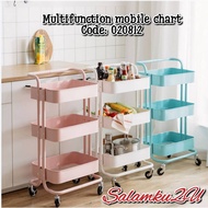 Ready Stock  Multifunction Mobile Cart 3Tier/Multifunction Mobile Trolley Rack/Troli Serbaguna - 020812