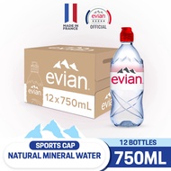 evian Natural Mineral Water Sports Cap (12 x 750ml Case)