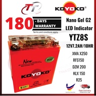 Koyoko YTZ8 YTZ8S BTX7 Nanogel Battery G2 GEL BATERI R25 X-MAX 250 RFS150 KLX 150 MZ 125