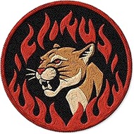 Cougar Patch Embroidered Iron on Patches for Clothes Backpacks Bags Jeans Jackets Size 3" ID45095