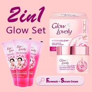 2in1 Glow set Glow& Lovely FaceWash + Serum Cream