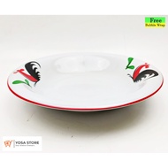 Exclusive 9 inch KPO Rooster Motif Ceramic Concave Dinner Plate - 1Pc