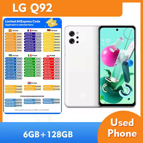 LG Q92 SmartPhone 128GB ROM Screen 6.7inch LCD 4000mAh 48MP+32MP Camera Google System 4g/5g Used Pho