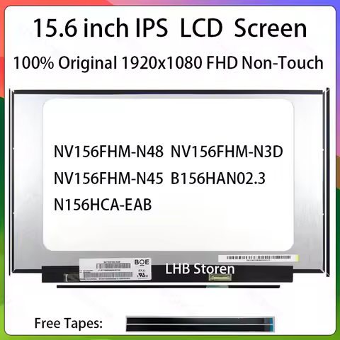 15.6" IPS Laptop LCD Screen NV156FHM-N48 NV156FHM-N3D NV156FHM-N45 B156HAN02.3 N156HCA-EAB LP156WFC-