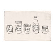 有機棉碗盤擦布 番茄醬 (輪廓) Tea Towels (Organic) - Condiments - Ketchup (Outline)【Victoria Eggs英國蛋】 (新品)