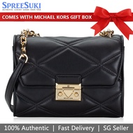 Michael Kors Handbag In Gift Box Crossbody Bag Sling Serena Medium Flap Shoulder Bag Black # 35S2GNR