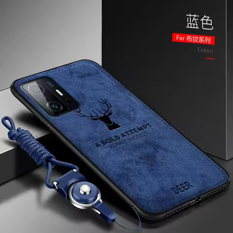 For Xiaomi Mi 11T Pro Case Luxury Soft STPU+Hard fabric Deer Protective Back Cover Case for xiaomi m