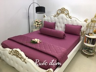 Bộ ga thun trơn hồng ruốc 1m6/1m8 KO MỀN/CHĂN (chân nệm dưới 18cm). Bộ drap thun. Bộ ra thun. Bộ gra