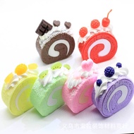 PVCSimulation Swiss Roll Cake Small Van Cream Egg Roll Dessert Shop Showcase Tool Furnishings Candy Toy Accessories