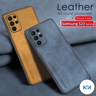 KK SamsungS23Ultra Case Slim Lambskin Leather Casing For Samsung Galaxy S22 S23 Ultra  23S S 23 Plus