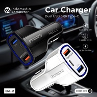 CAR CHARGER DUAL USB 3.0 + TYPE-C CA-2 CHARGER CAR DUAL USB 3.0 + TYPE-C CA-2 CHARGER CAR DUAL USB 3