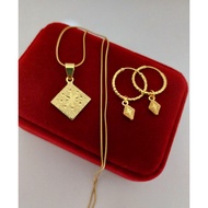 ♞,♘,♙10K Gold plated 2in1 Sets Necklace+Earrings Non Tarnishing and Hypoallergenic. Long lasting.