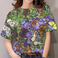 2568 Women's Butterfly pattern T-shirt for women Clothing Butterfly T-shirt Tops Printing T-shirt Sh