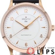 真力時 (Zenith) Class Elite 自動機械男士腕錶 37mm 18.1125.679/02.C490 K18PG/皮革錶帶 銀色拋光 極佳成色 [二手]