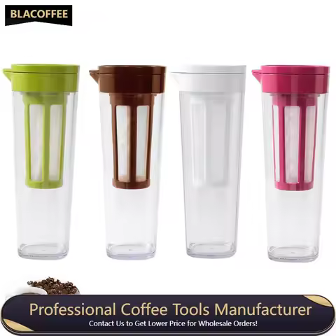 Cold Brew Coffee Pot 1100ML Espresso Filter Bottle Cold Brewing Pot Portable Iced Brew Coffee Maker 