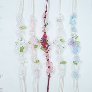 Quartz stone bracelet with flower charm - Natural quartz stone - Handmade - beautiful bracelet