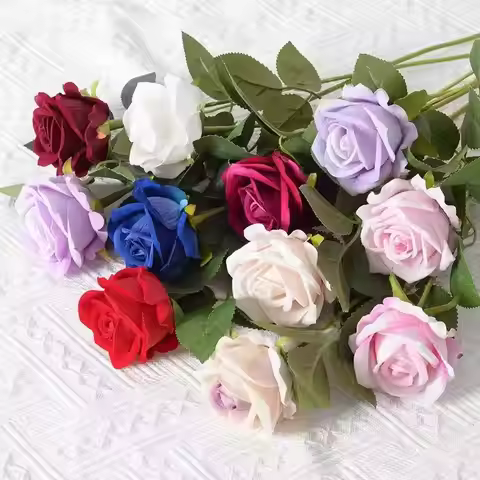 3/5/10/20pcs Roses Artificial Flowers Rose Flower Branch Artificial Red Roses Realistic Fake Rose fo