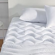 SLEEP ZONE Cooling Mattress Topper Cal King, Premium Zoned Quilted Mattress Pad, Pillow Top Mattress