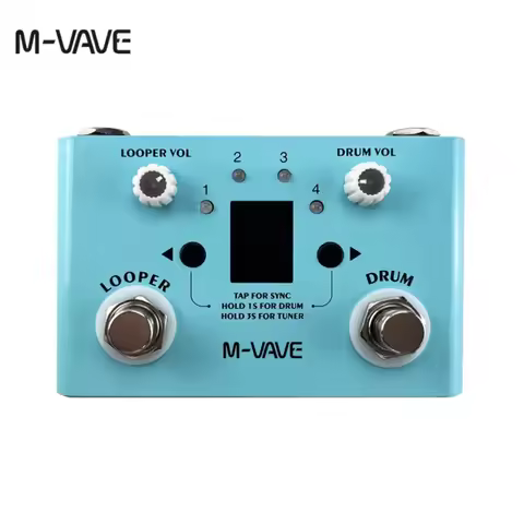 M-VAVE Guitar Effect Pedal Drum Looper Effector Mini 2-in-1 Machine Double Footswitch Looper Pedal L