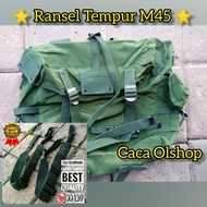 Ransel Tempur [ +Tali Slempang ] M45 Anti Air Original Hijau TNI Hitam Brimob
