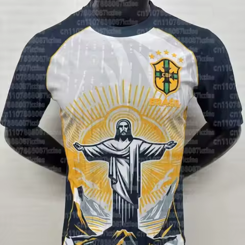Summer Football Parent Child Training Top Brazilian Special Edition Jesus Black Grey Football Jacket