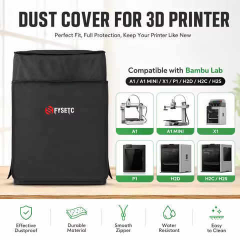 FYSETC 3D Printer Dust Cover Compatible with Bambu Lab A1 A1 Mini X1 P1 H2D H2C H2S Protective Dustp