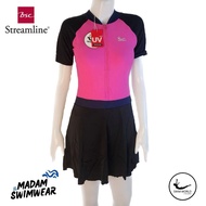 (Size S-3XL) ชุดว่ายน้ำ BSC Streamline ชุดติดกัน มีซิปรูดด้านหน้า ด้านในกระโปรงเป็นกางเกง ชุดว่ายน้ำ