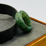 Smooth Jade Ring Double-Layer Luck Size 55 F35