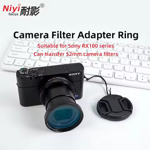 52mm Filter Adapter Ring Set with Lens Cap for Sony RX100 Series & ZV-1 Cameras RX100/RX100II/RX100I