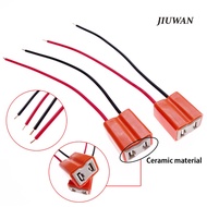 Car Headlight Bulb Base Socket Connector Wiring Harness Light Wire Socket Adapter 1 Pair Auto H7 Ceramic Female Plug Connector