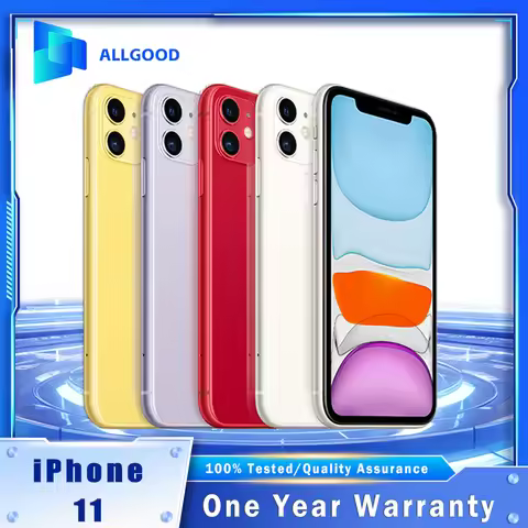 Original Apple iPhone 11 Mobile Phone NFC 64GB/128GB 6.1'' IPS LCD Dual 12MP A13 Bionic Hexa-core IO