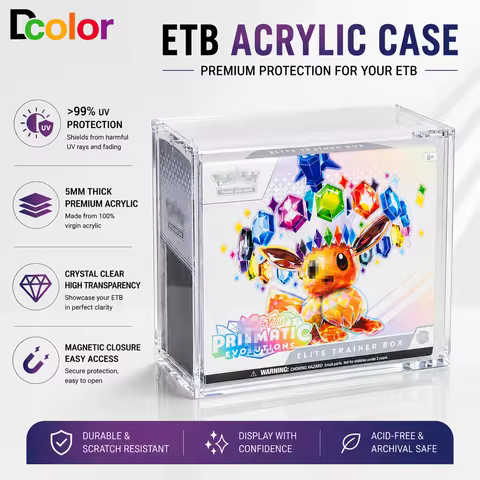 Dcolor Elite Trainer Box Acrylic Display Case ETB Acrylic Box ETB Case Protector Compatible with Eli