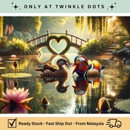 [Mandarin Ducks in Love] Image Size 30x40cm 5D Beautiful Scenery Pond Diamond Painting DIY Kit 钻石画套件