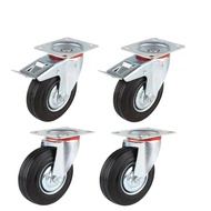 Heavy Duty rubber Swivel Caster Wheel 3/4/5/6 Inch universal wheel Brake wheel Trolley wheel
