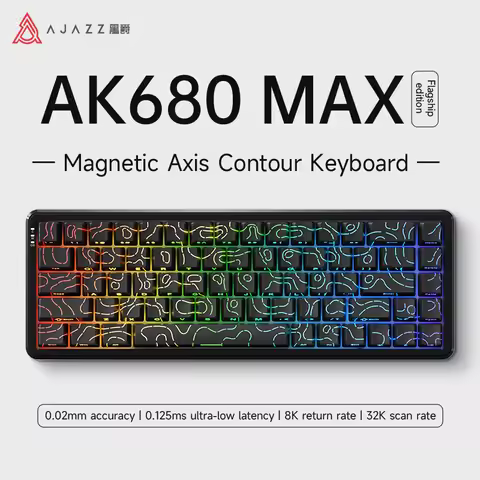 AJAZZ AK680 MAX Magnetic Axis Gaming Mechanical Keyboard 0.02mm accuracy 0.125ms ultra-low latency |