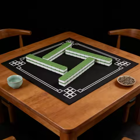 6 Piece Square Mahjong Mat Scratch Resistant Smooth Finish Foldable Portable for Indoor Games Family