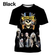 Summer of New Fashion Casual Guns N' Roses 3D Printing Men's Round Neck Short Sleeve Tops T-shirt