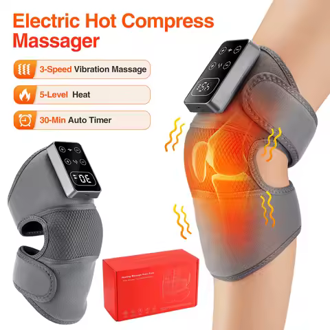 Electric Heated Vibration Knee Massage Pad Massager Shoulder Elbow Hot Compress Thermal Protect Join