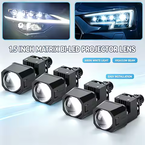 1.5 Inch Matrix Bi Led Projector Lens for 12V Car Auto Motorcycle H4 H7 9005 9006 Headlight Projecto