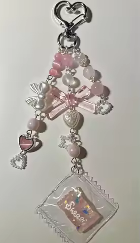 Pink Candy Phone Charm Y2K Coquettish Fairytale Keychain