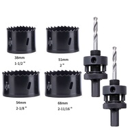 6PCS M42 Black Hole Saw Set 38 51 54 64 68mm Heavy Duty Pipe Cutter Plumber Drilling Tool for Wood P