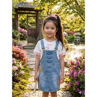 2in1 DRESS OVER ALL IMPORTED CHILDREN'S JEANS 1-8 YEARS