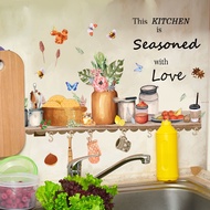 Creative Kitchen Wall Stickers, Seasoning Jar Stickers Wall, Decorative Wall Stickers, Self-Adhesive Wall Stickers